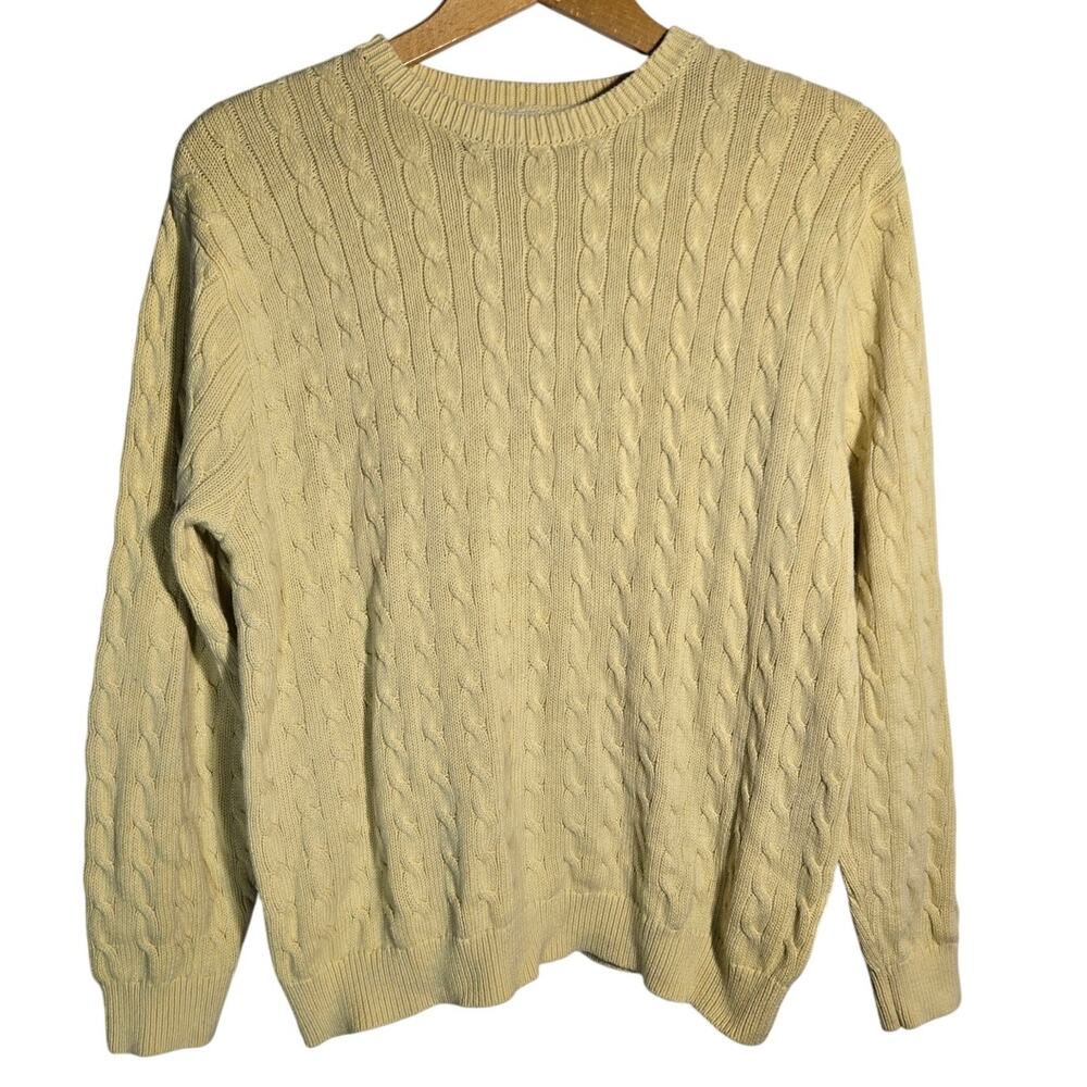 Brandy Melville Cream Cable Knit Crewneck Sweater